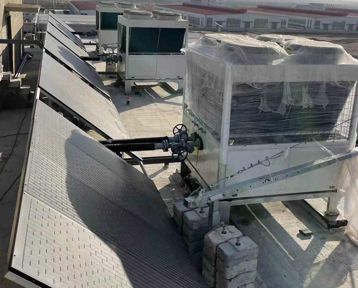 蘭州新區(qū)海遠(yuǎn)博大新材料聚陽光伏熱泵采暖